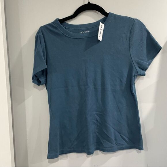 3/$25 ✺ Old Navy Snug T shirt Blue Large Ribbed - Picture 1 of 3